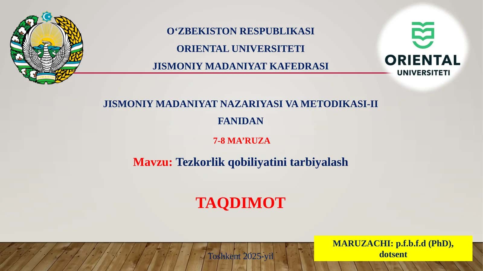 JISMONIY MADANIYAT NAZARIYASI VA METODIKASI-II 1