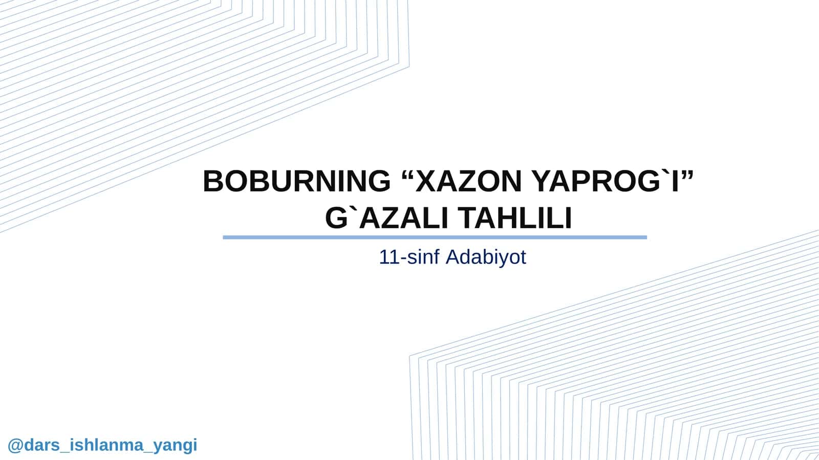 BOBURNING “XAZON YAPROG`I” G`AZALI TAHLILI 1