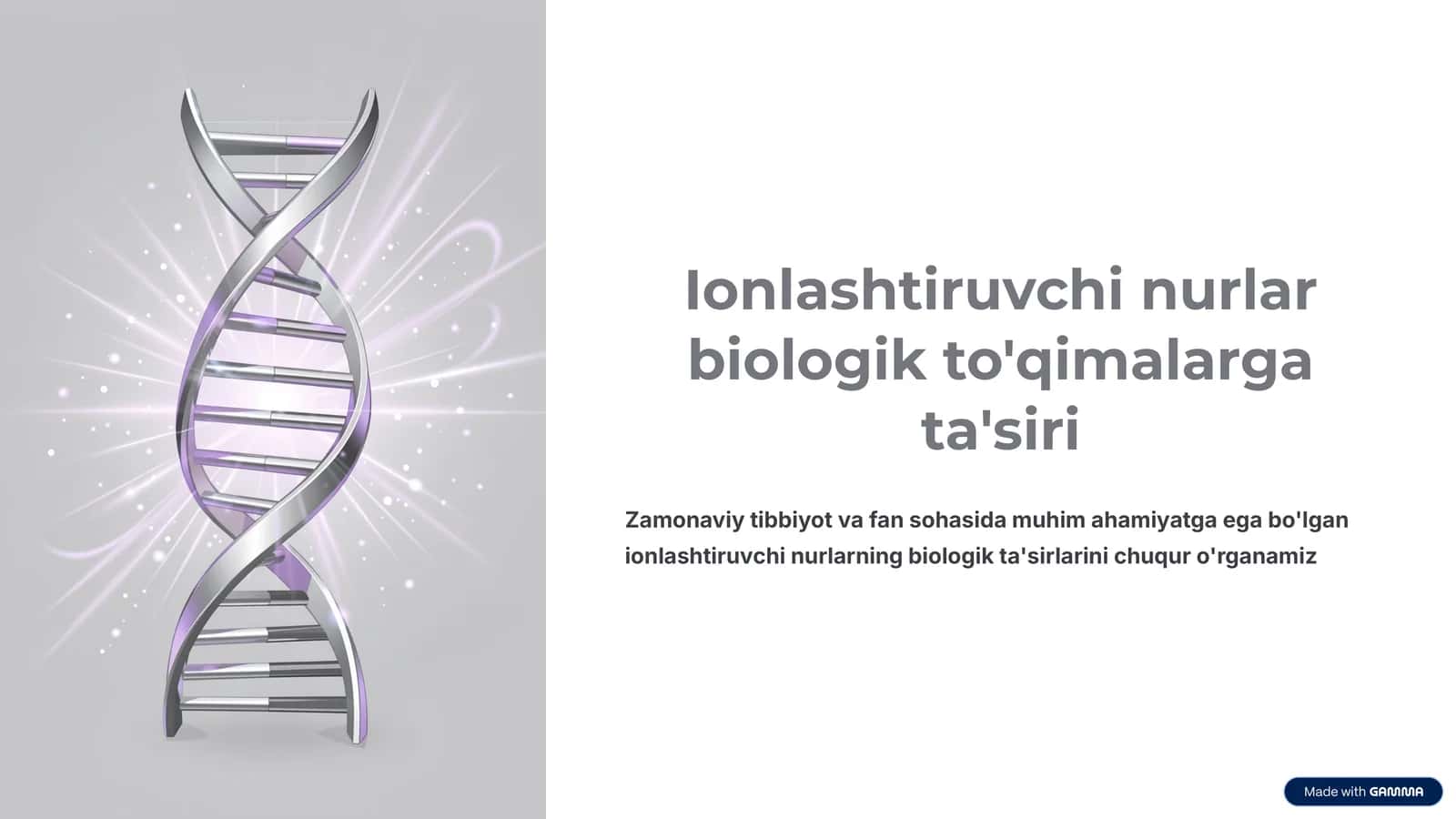 Ionlashtiruvchi nurlar biologik to'qimalarga ta'siri 1