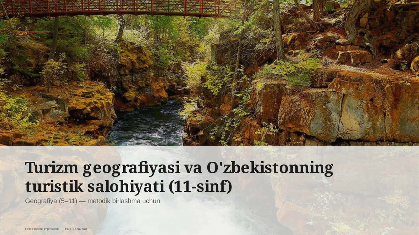 Turizm geografiyasi va O'zbekistonning turistik salohiyati (11-sinf) 1