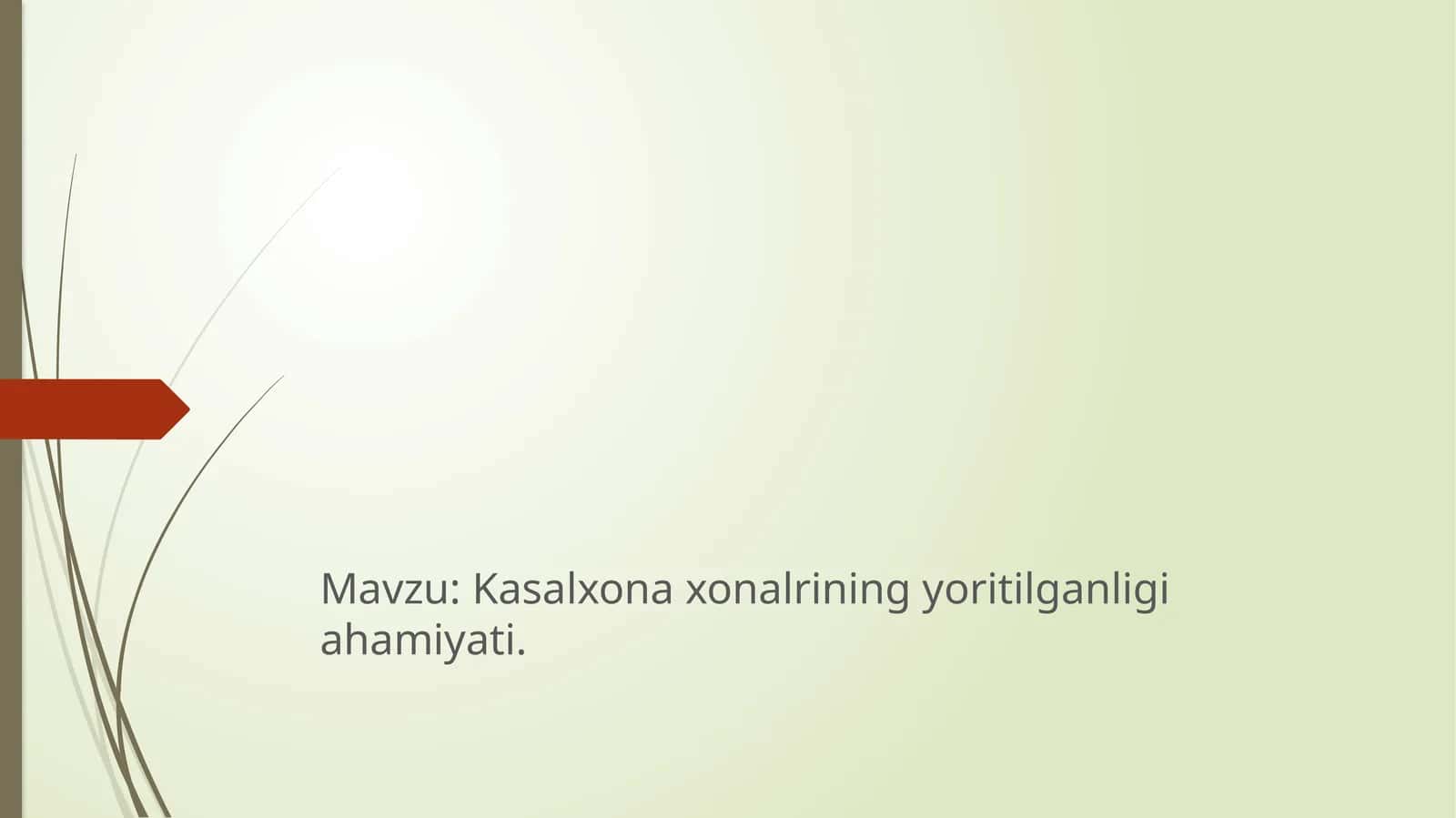 Kasalxonaxonalrining yoritilganligiahamiyati 1