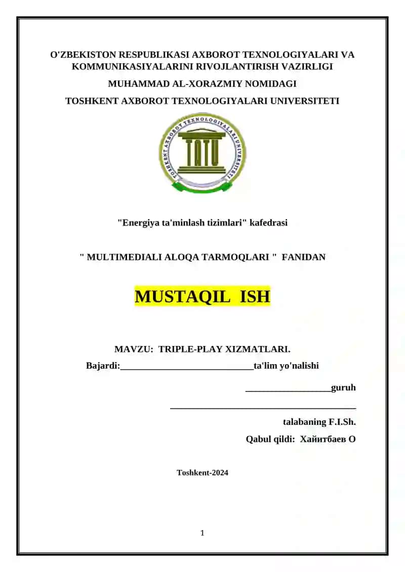 TRIPLE-PLAY XIZMATLARI