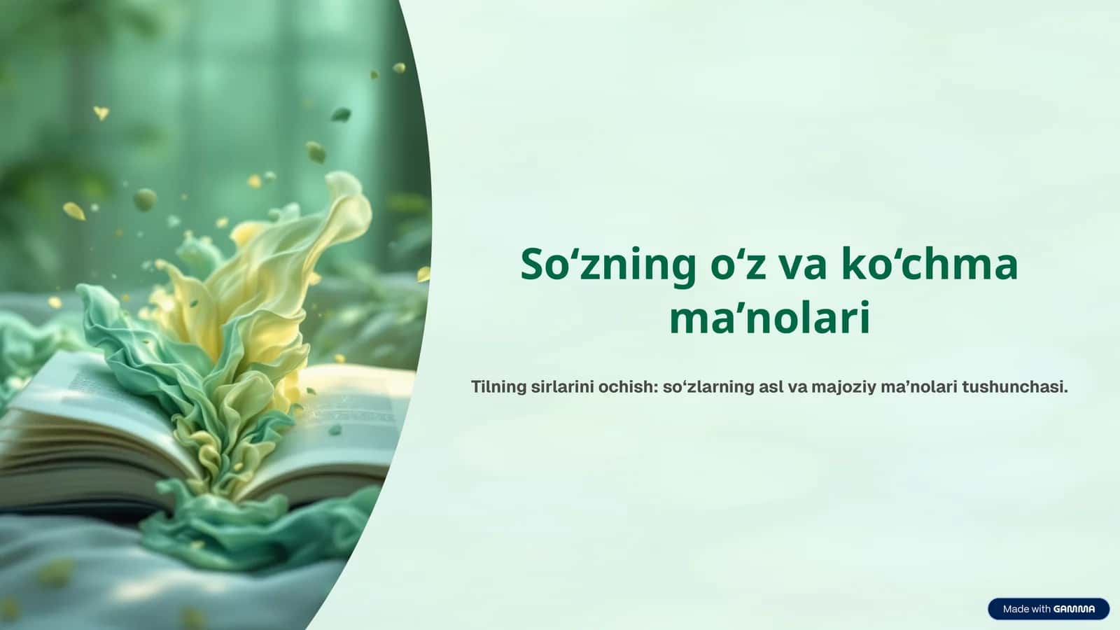 So‘zning o‘z va ko‘chma ma’nolari 1