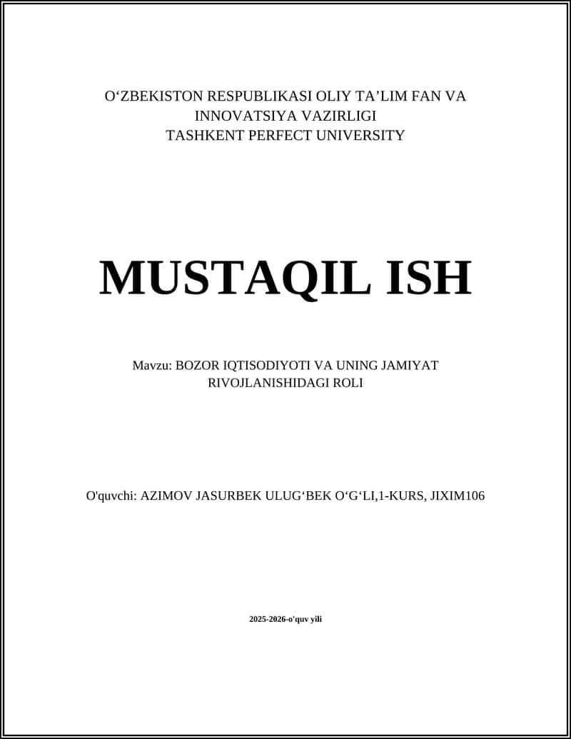 BOZOR IQTISODIYOTI VA UNING JAMIYAT RIVOJLANISHIDAGI ROLI 1