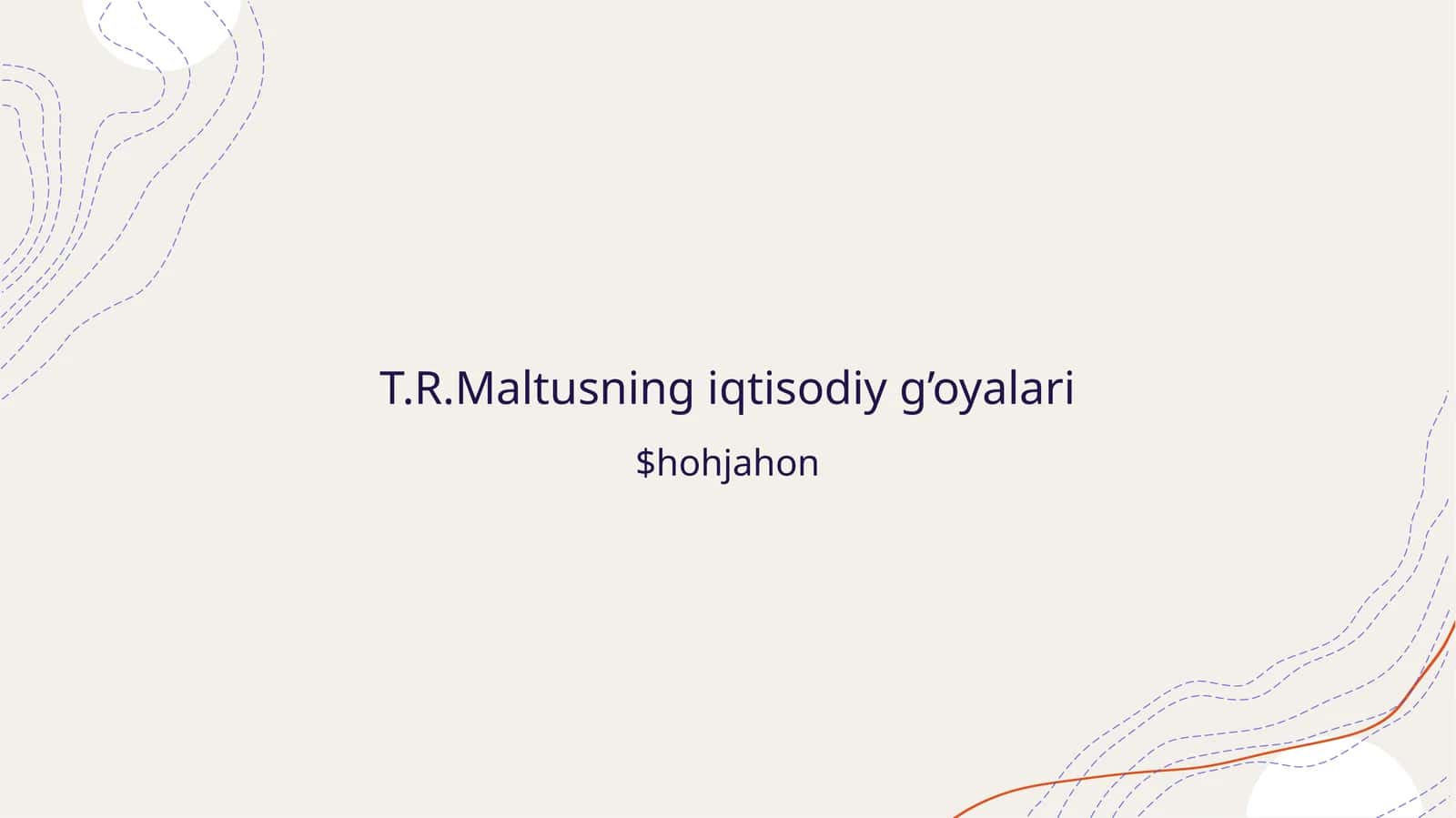 T.R.Maltusning iqtisodiy g’oyalari 1