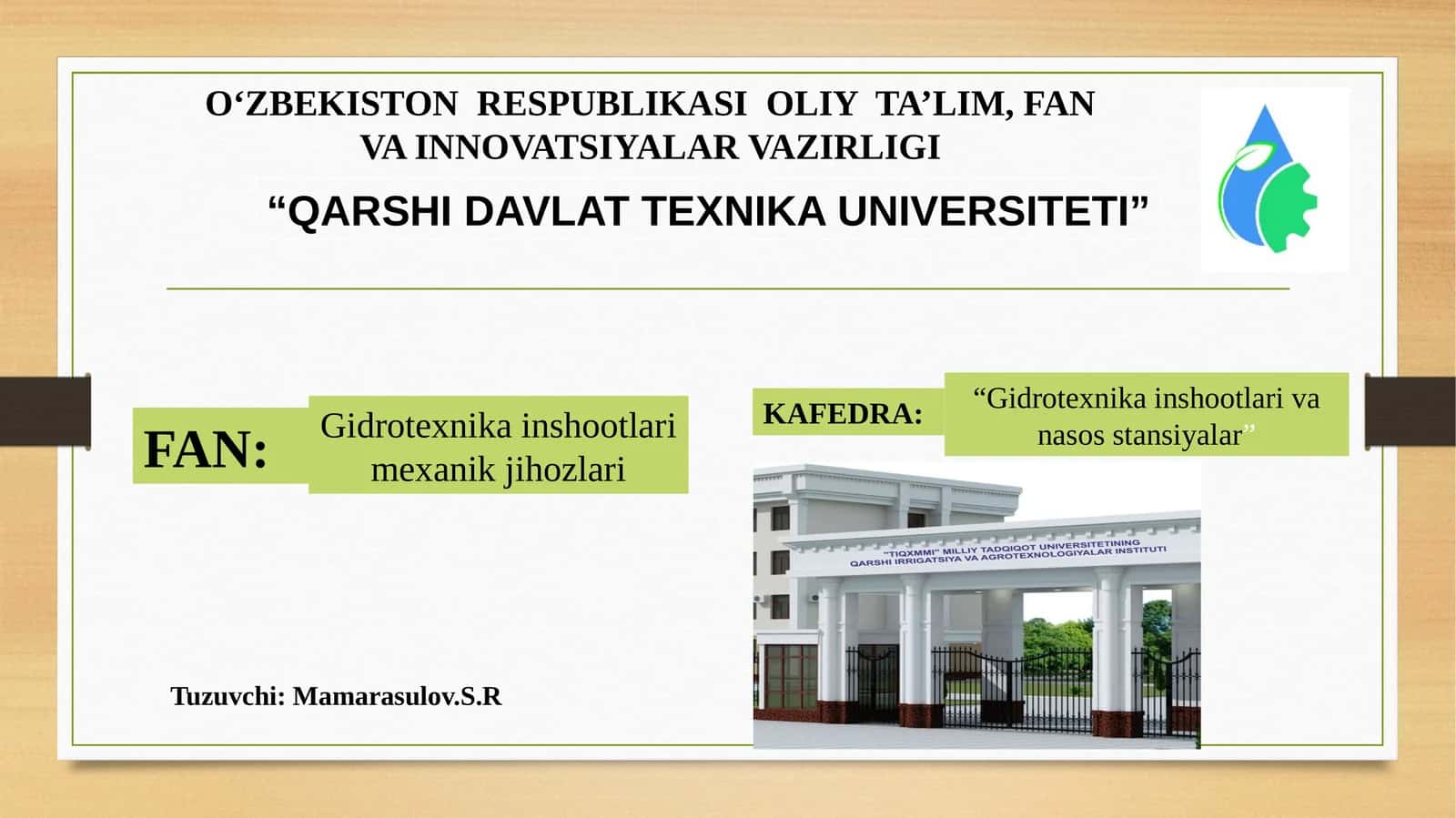 Gidrotexnikainshootlarimexanikjihozlari 1