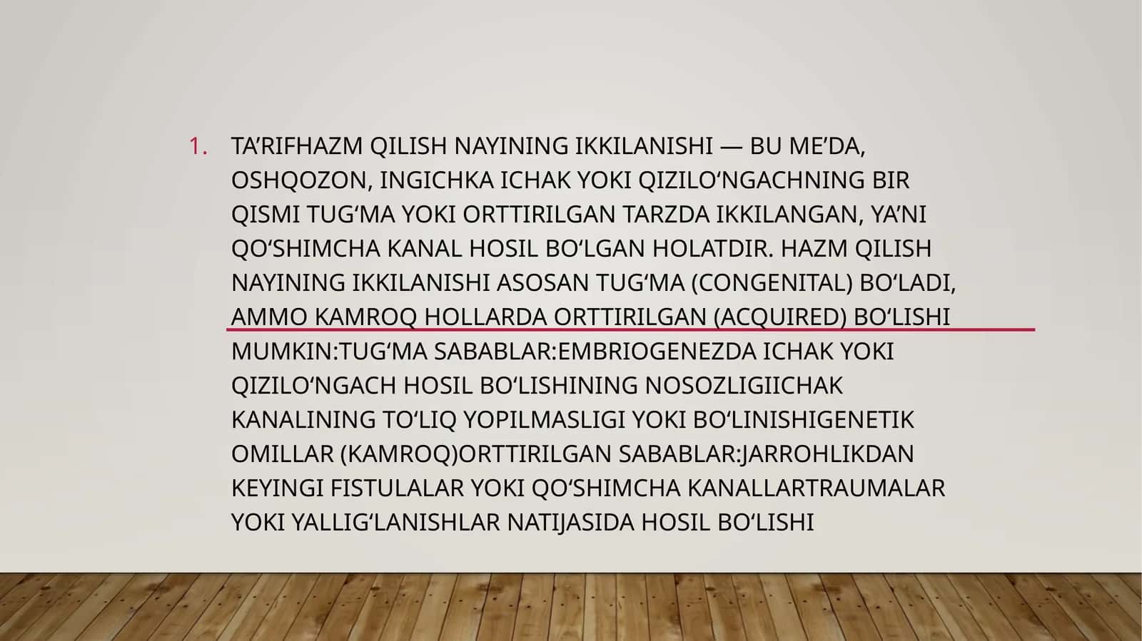 Hazmqilish nayining ikkilanishi 1