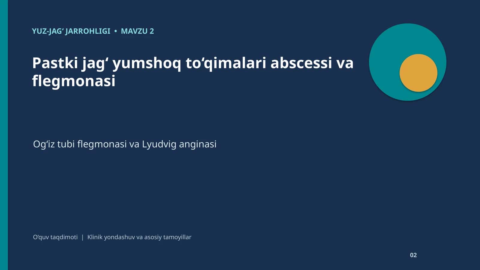 Pastki jagʻ yumshoq toqimasining absesi va flegmonalari 1