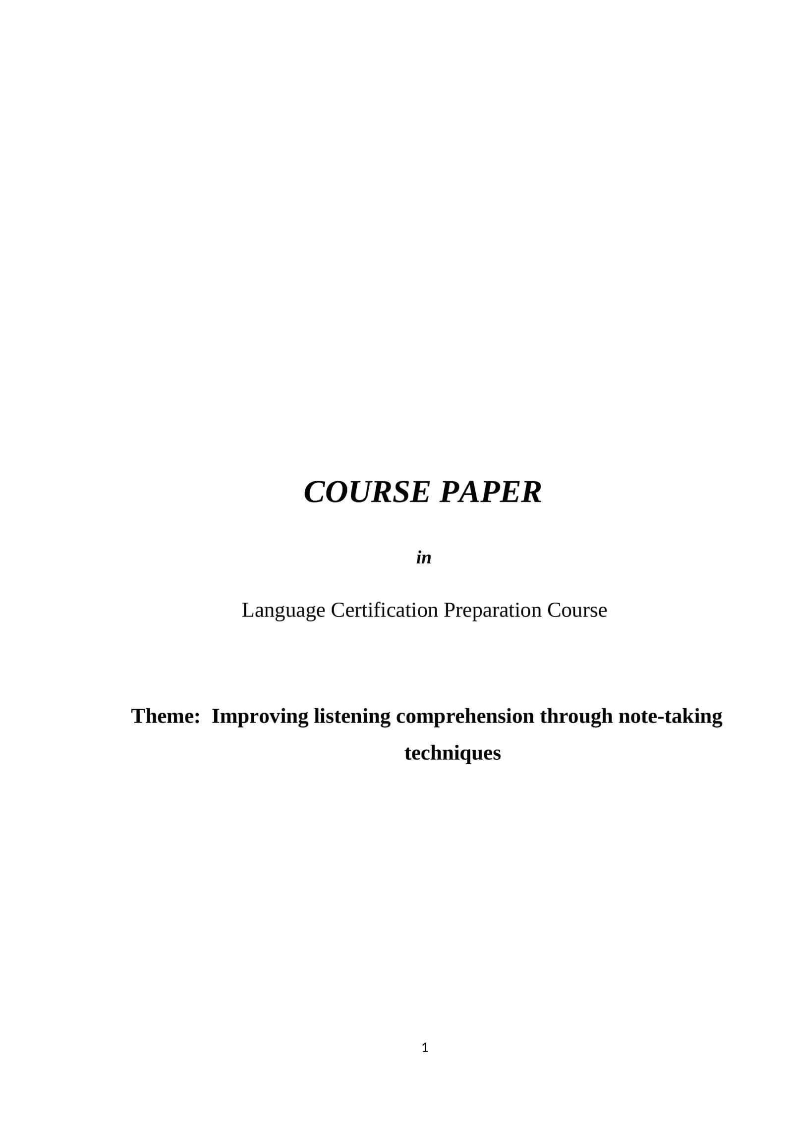 Improving listening comprehension through note-taking techniques 1