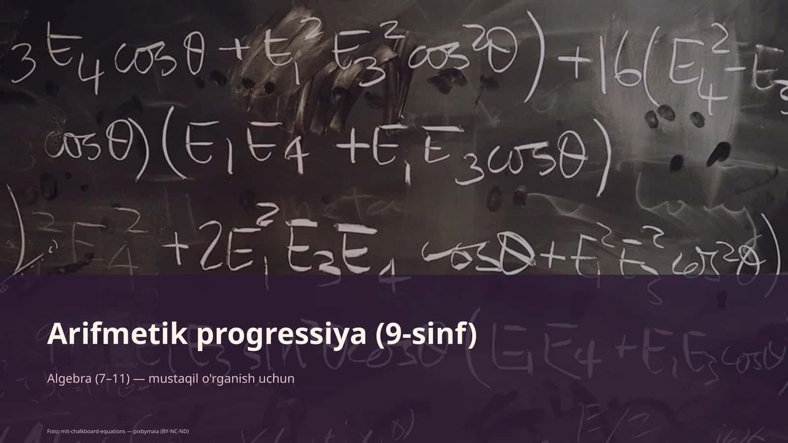 Arifmetik progressiya (9-sinf) 1