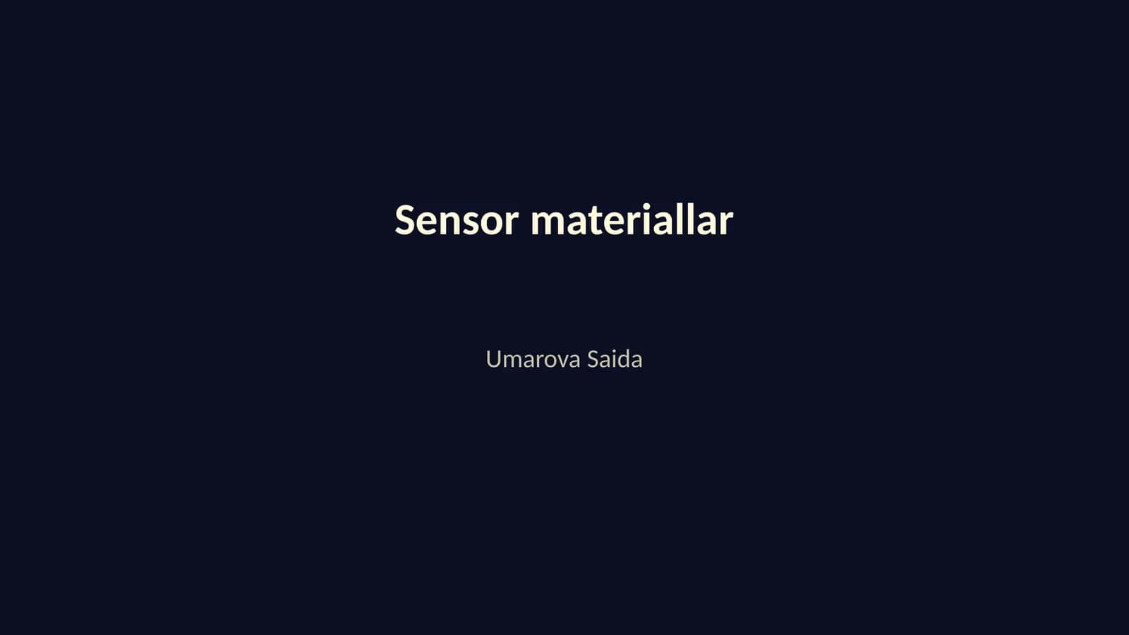 Sensor materiallar 1