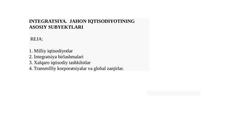 Milliy iqtisodiyotlar 1