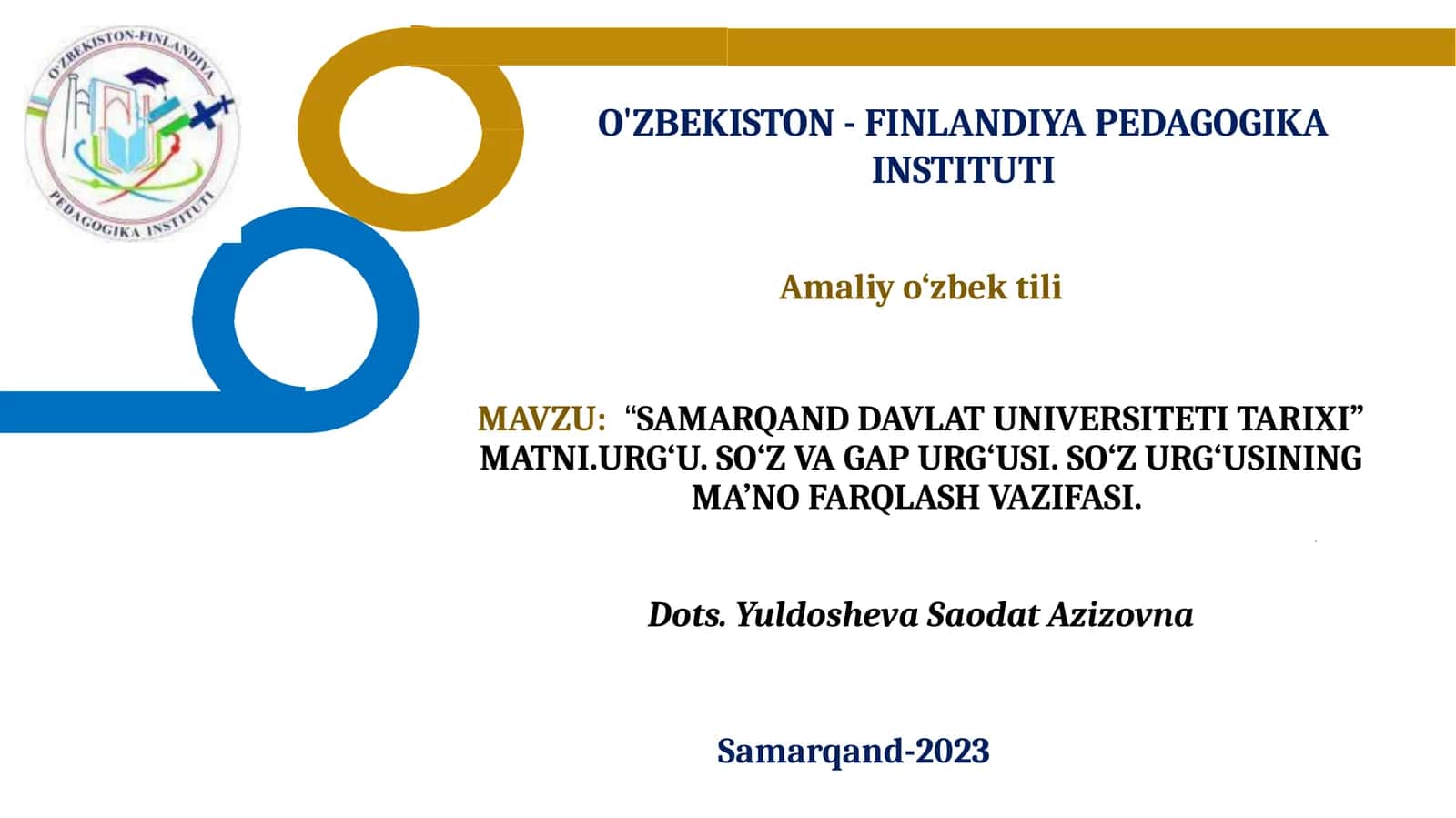 SAMARQAND DAVLAT UNIVERSITETI TARIXI 1