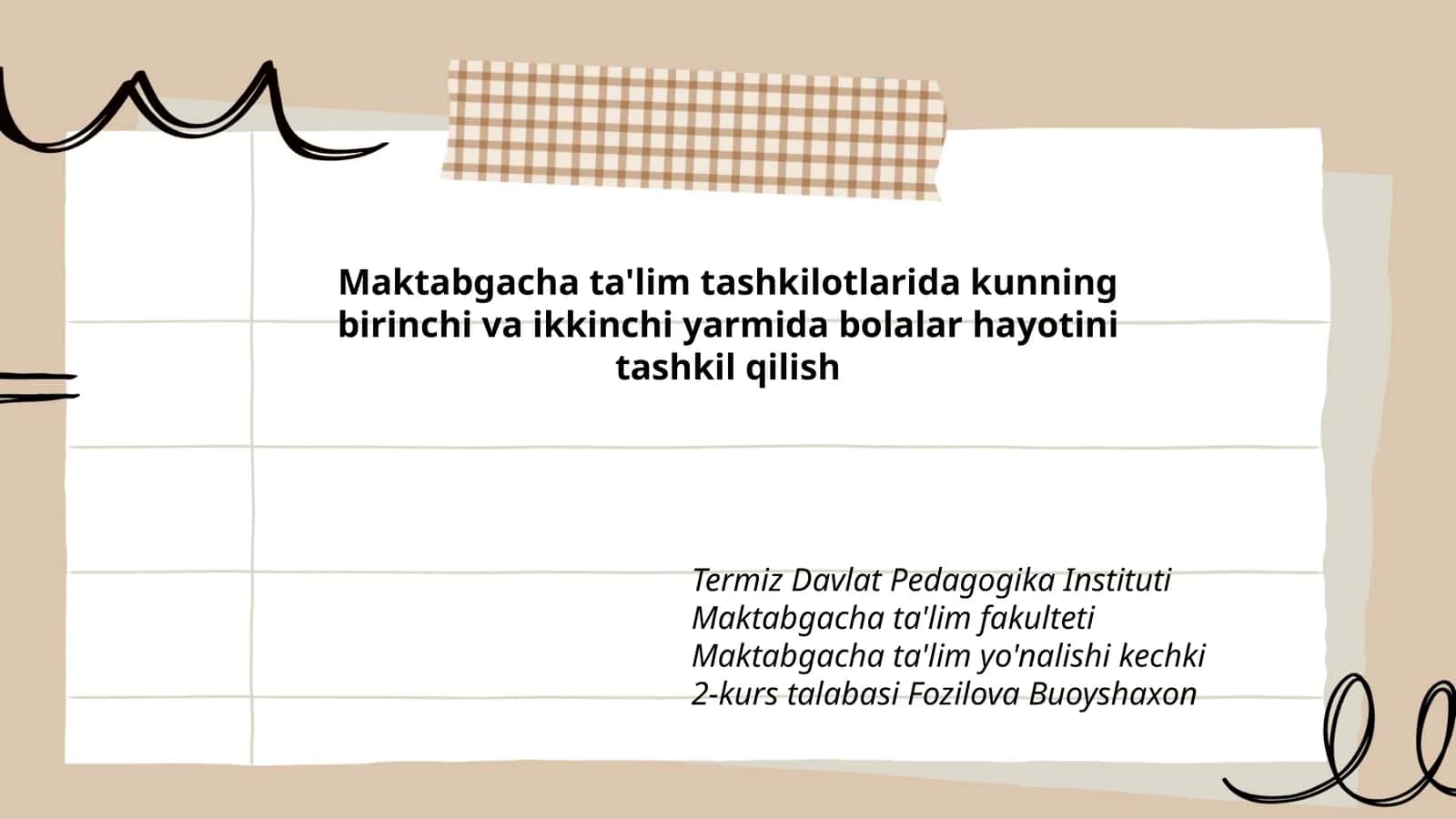 Maktabgacha ta'lim tashkilotlarida bolalar hayotini tashkil qilish 1