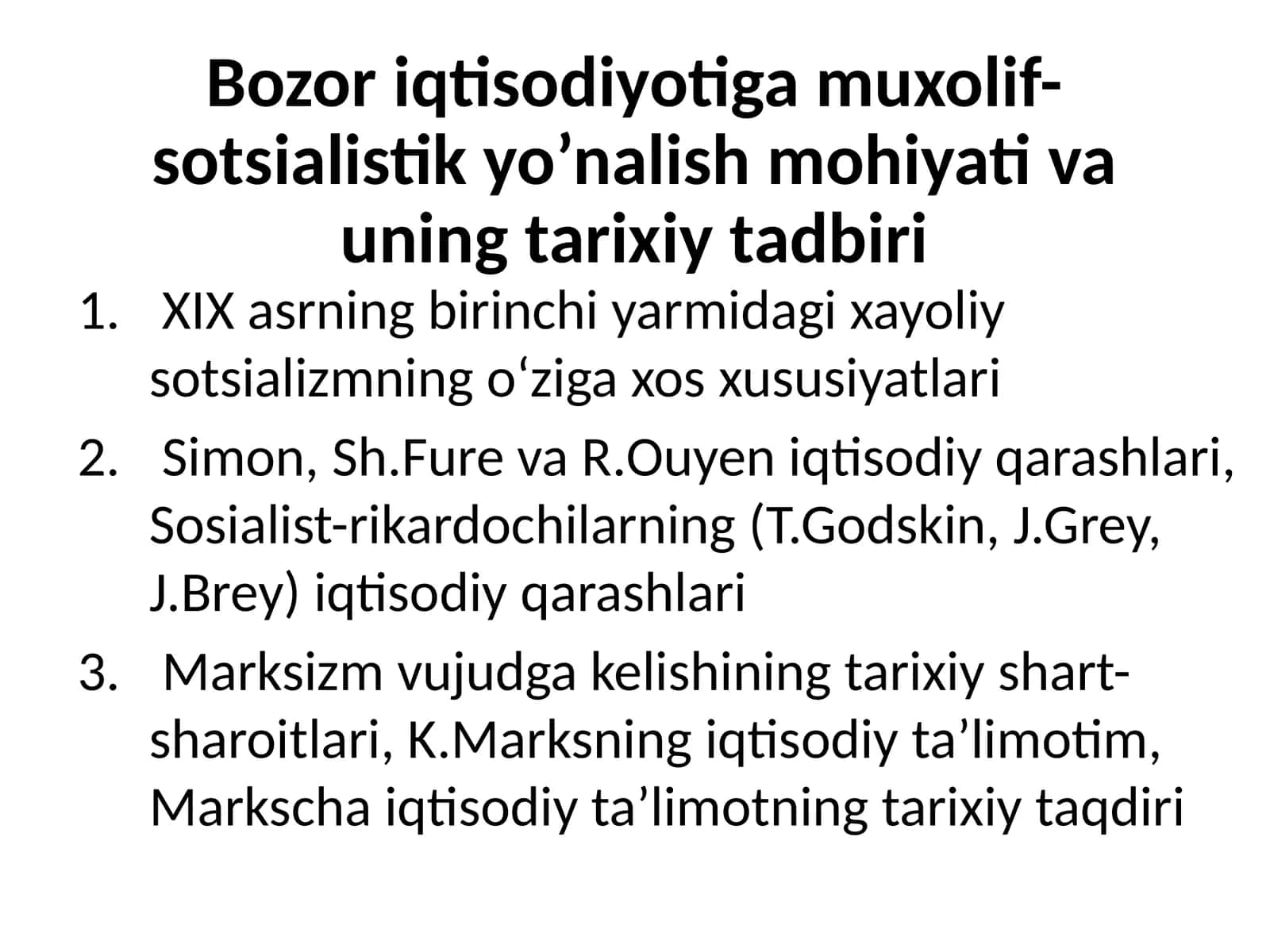 Bozor iqtisodiyoti gamuxolif-sotsialistik yo’nalish 1