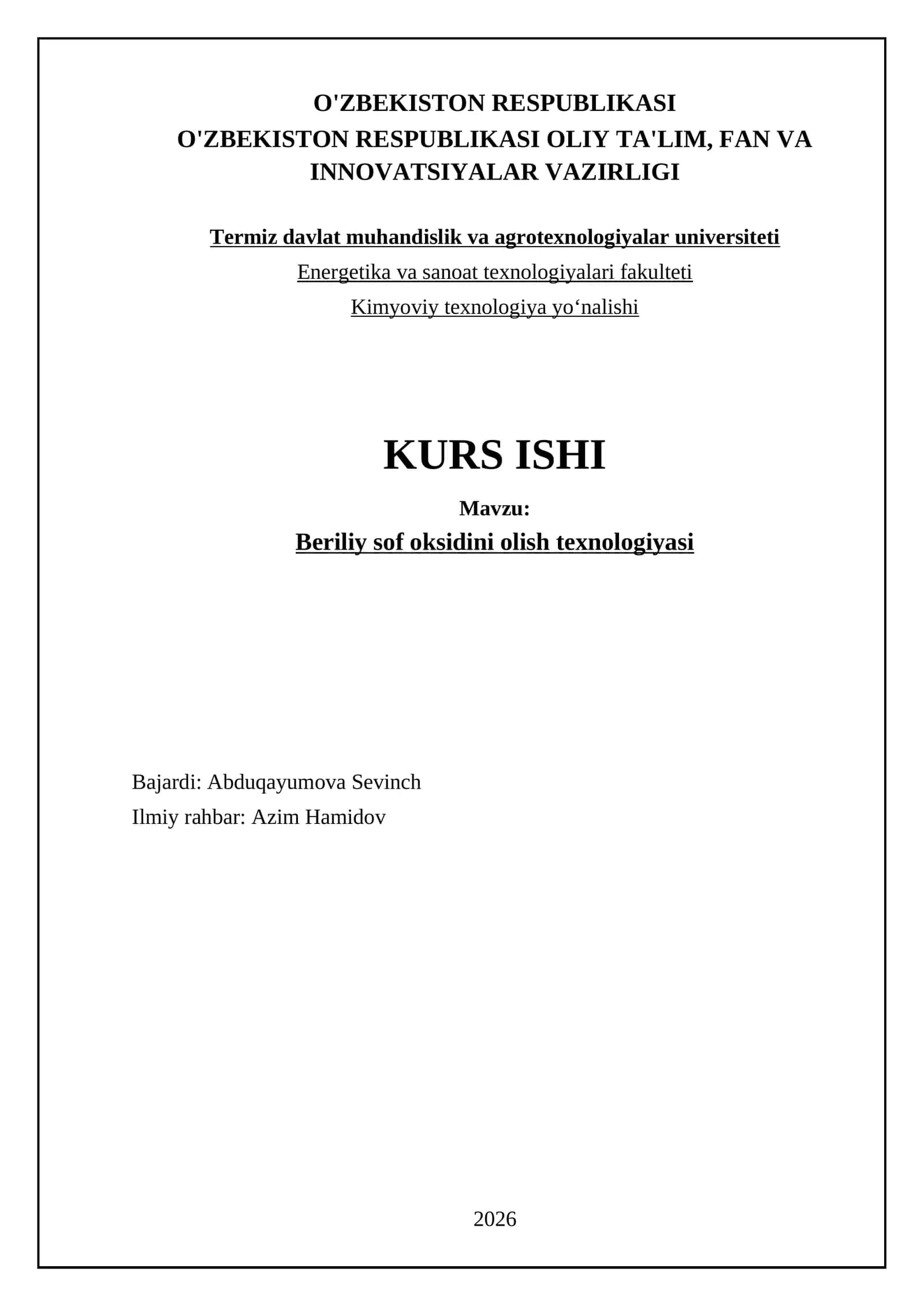 Beriliy sof oksidini olish texnologiyasi 1