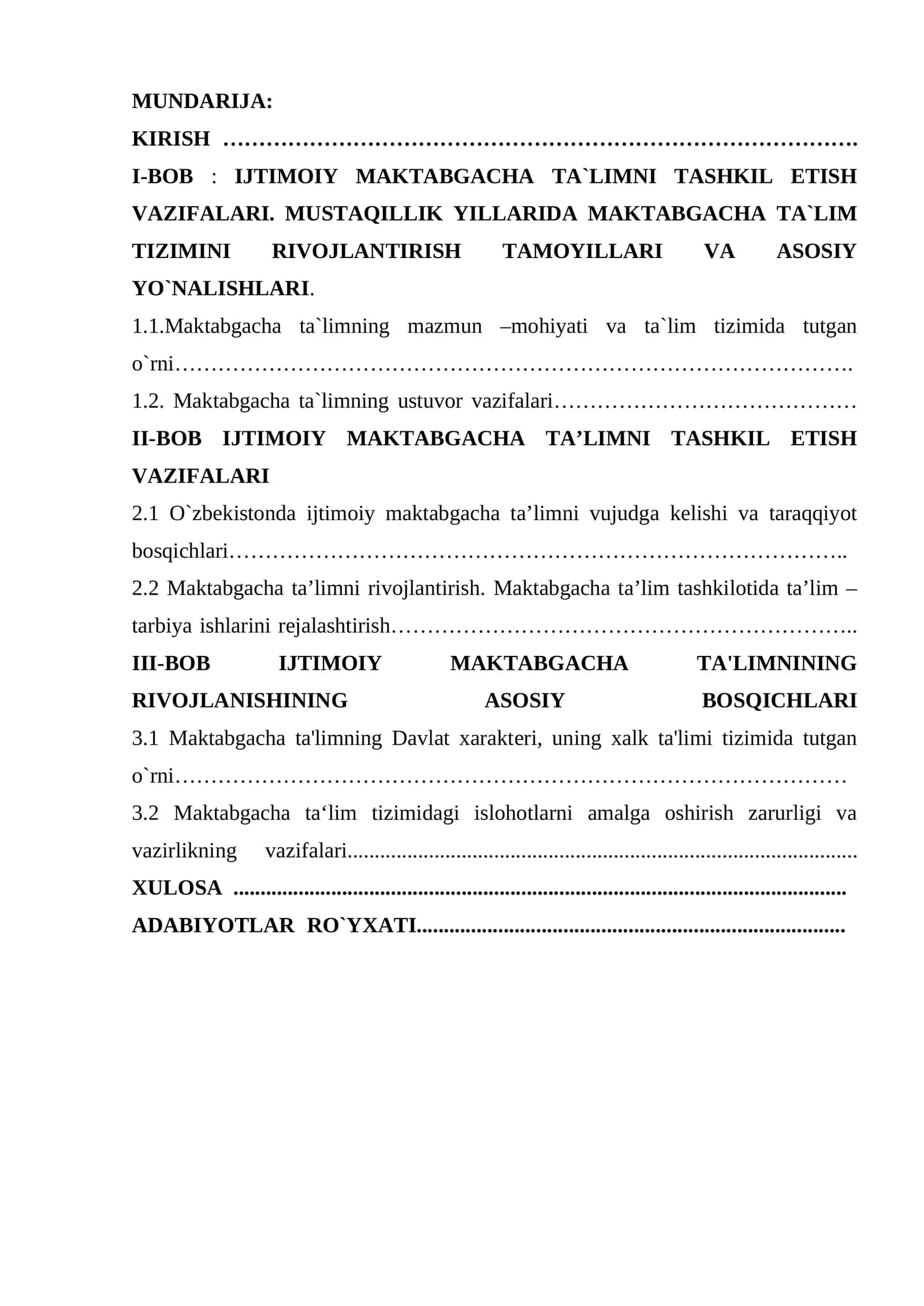 IJTIMOIY MAKTABGACHA TA`LIMNI TASHKIL ETISH VAZIFALARI 1