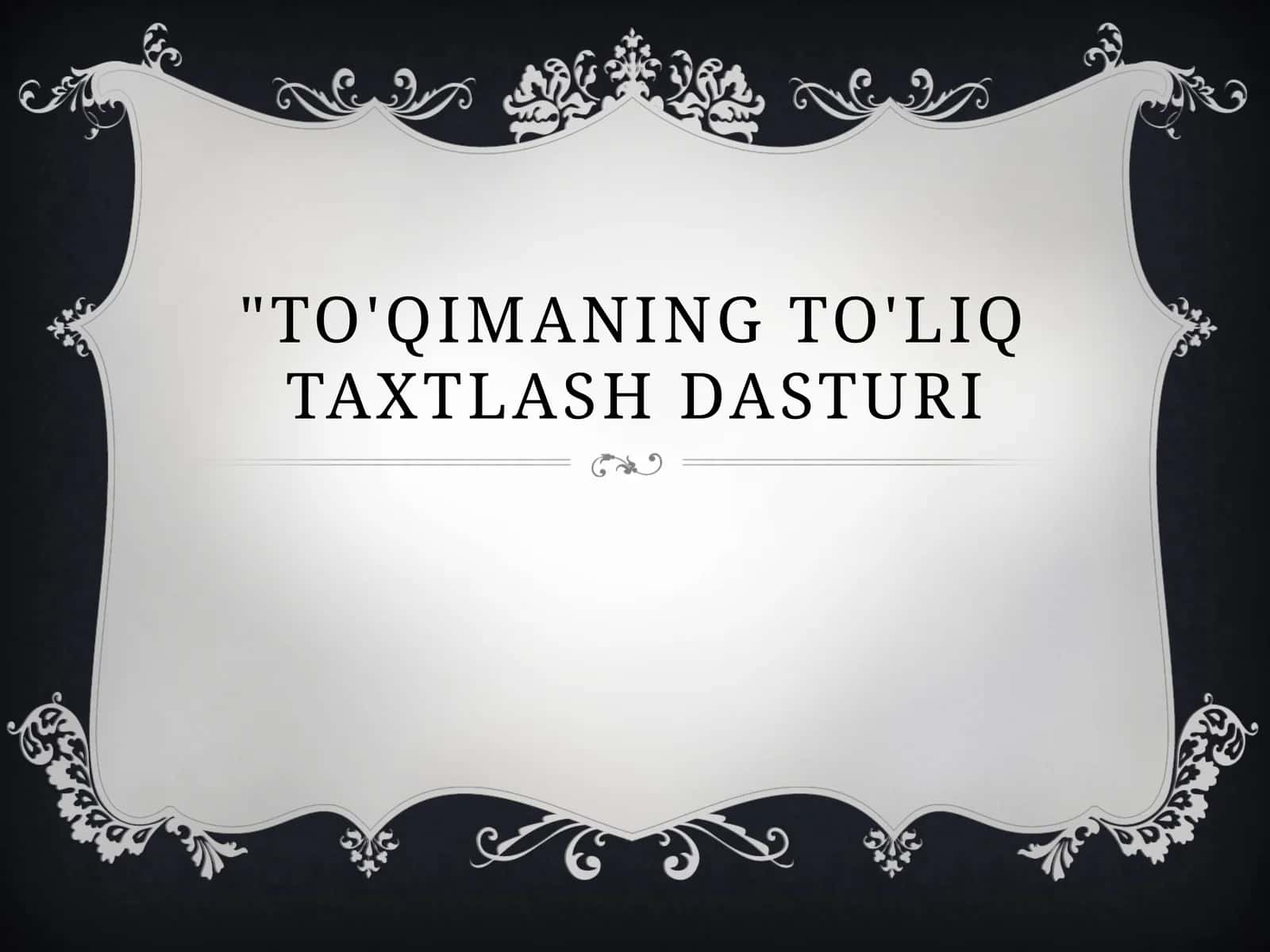 To'qimaning to'liq taxtlash dasturi 1