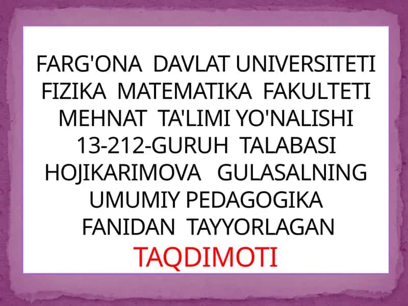 Bolalar Ijodiyotini o'rganish 1