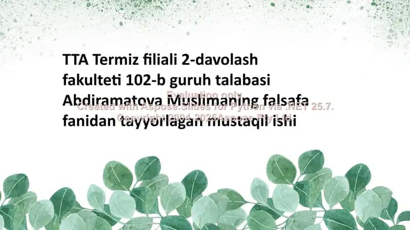 Mutaxassisning dunyoqarash mavqeyi 1