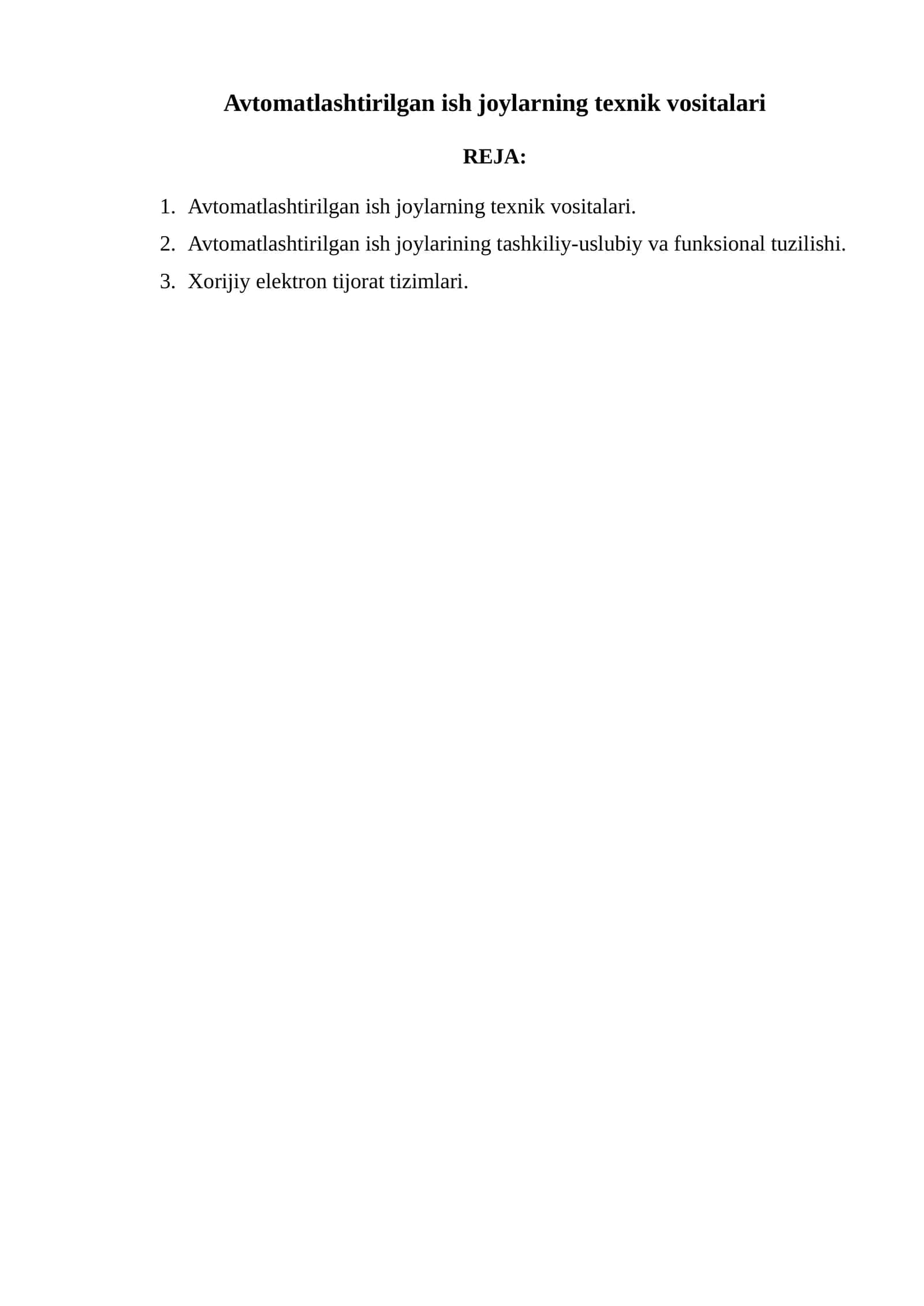 Avtomatlashtirilgan ish joylarining texnik vositalari 1