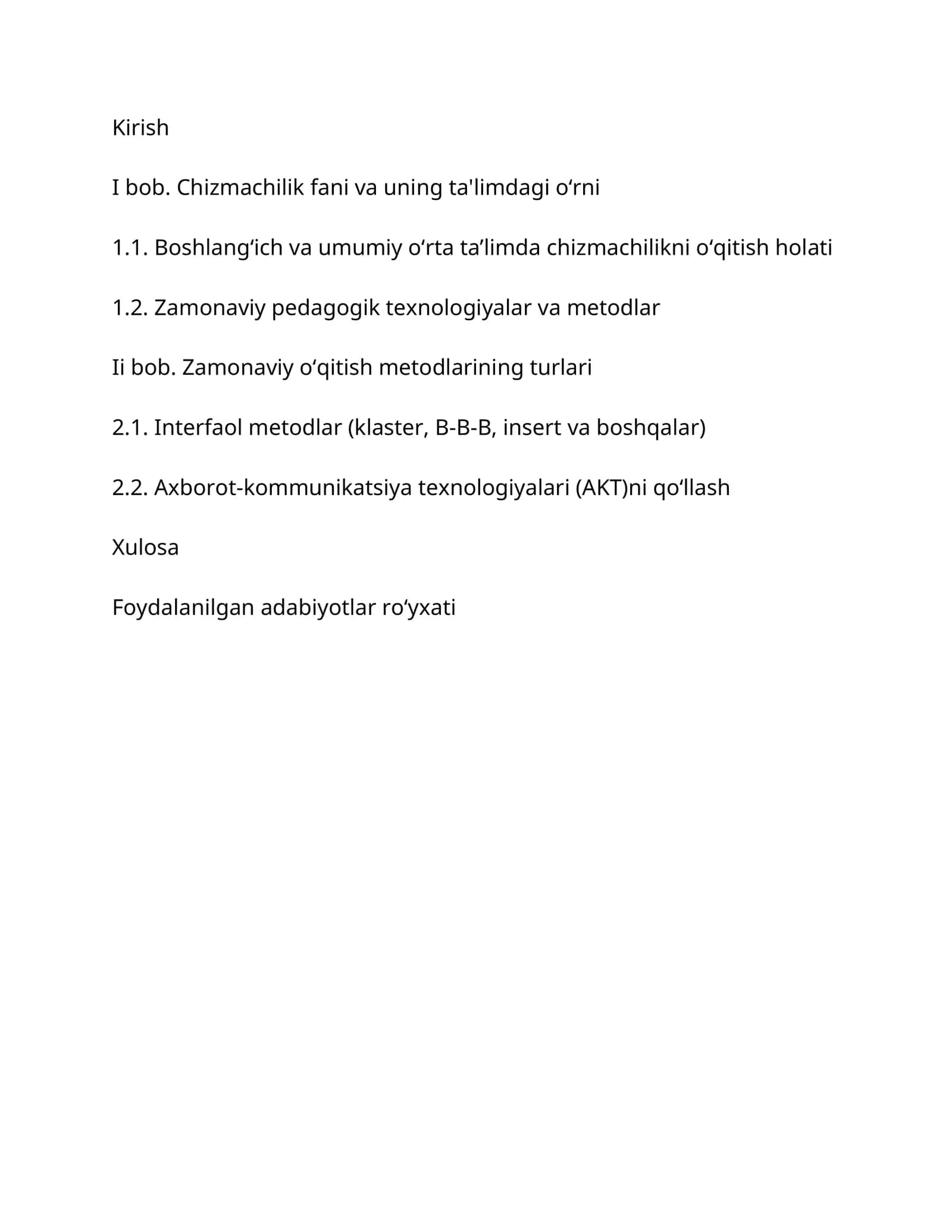 Chizmachilik fani va uning ta'limdagi o‘rni 1