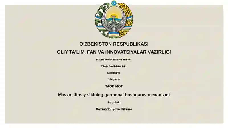 Jinsiy siklning garmonal boshqaruv mexanizmi