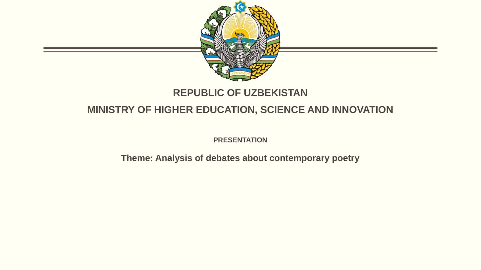 Analysis of debates about contemporary poetry 1
