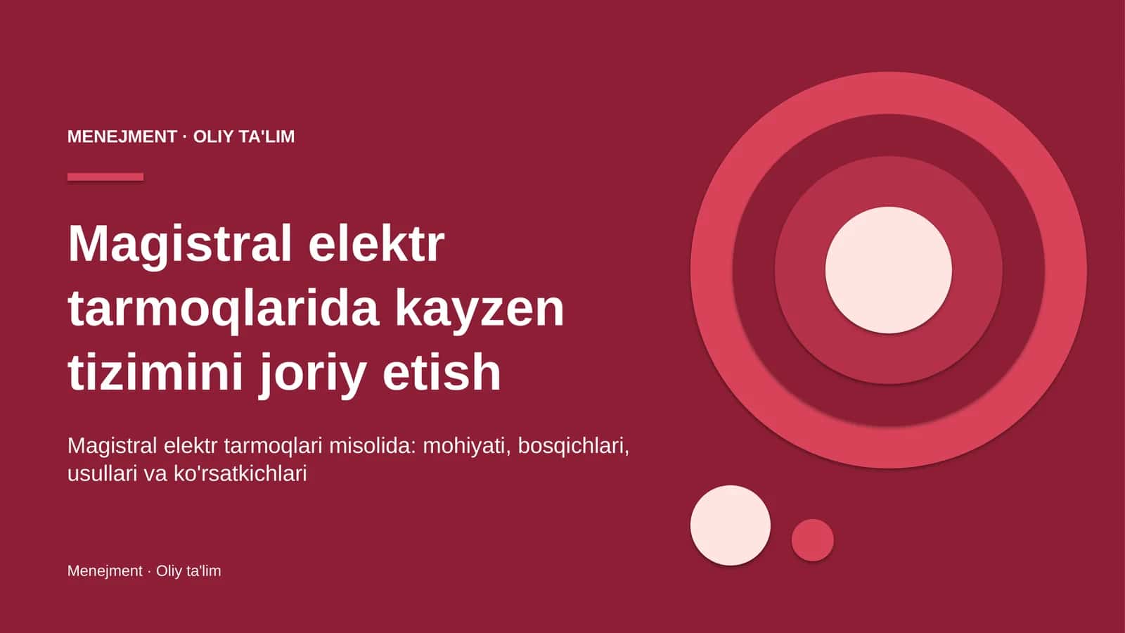 Magistral elektr tarmoqlarida kayzen tizimini joriy etish 1