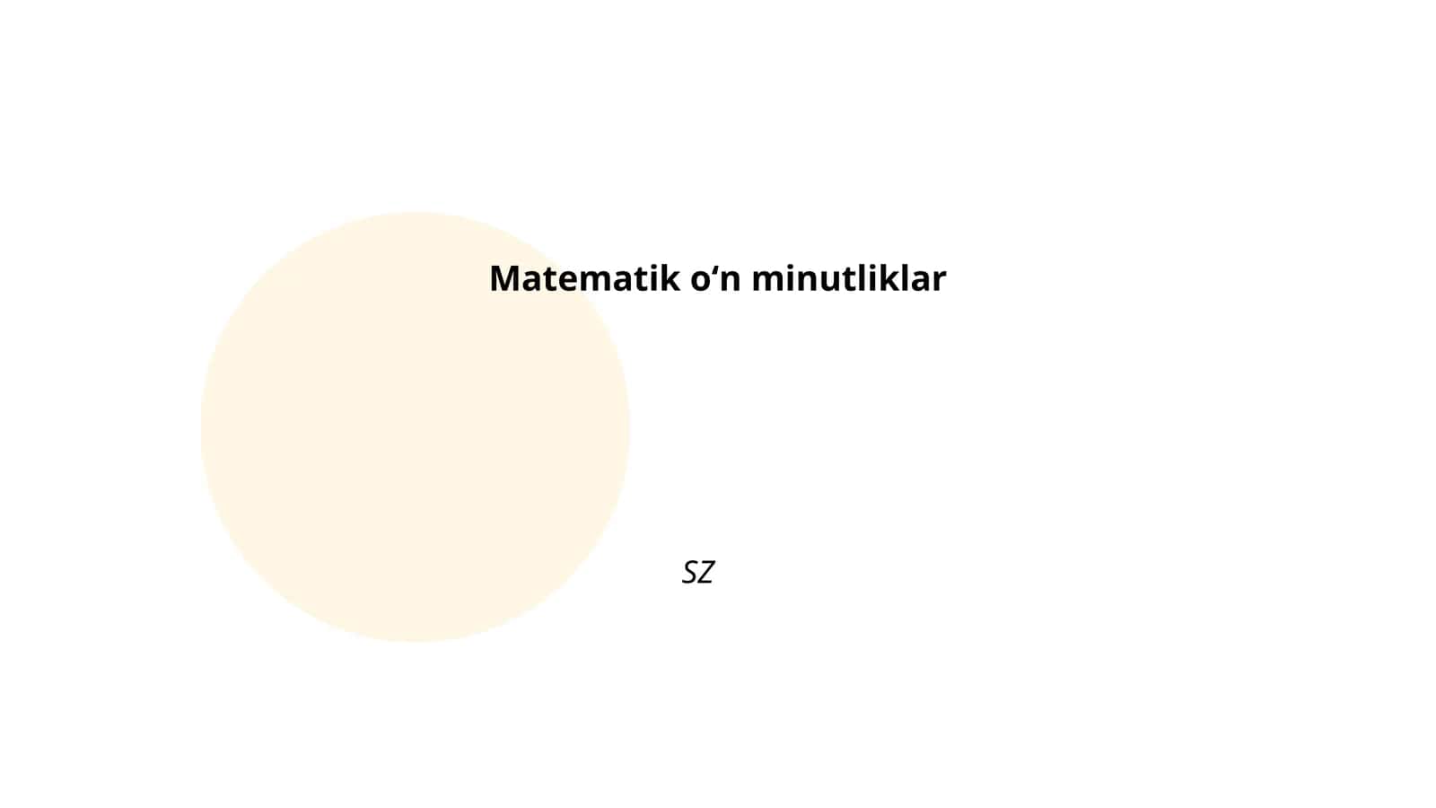 Matematik oʻn minutliklar 1