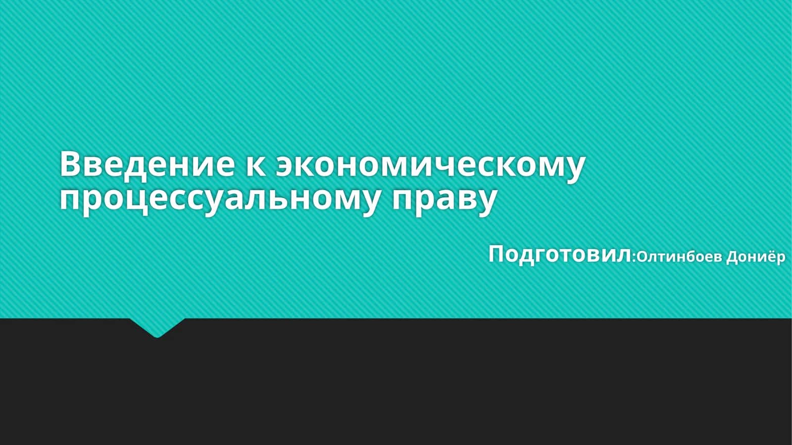 Введение к экономическому процессуальному праву 1