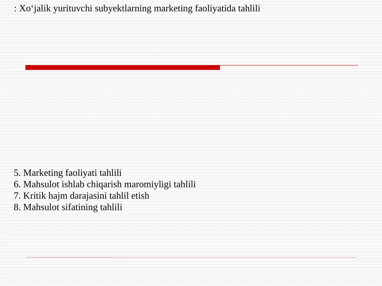 Mahsulot ishlab chiqarish maromiyligi tahlili 1