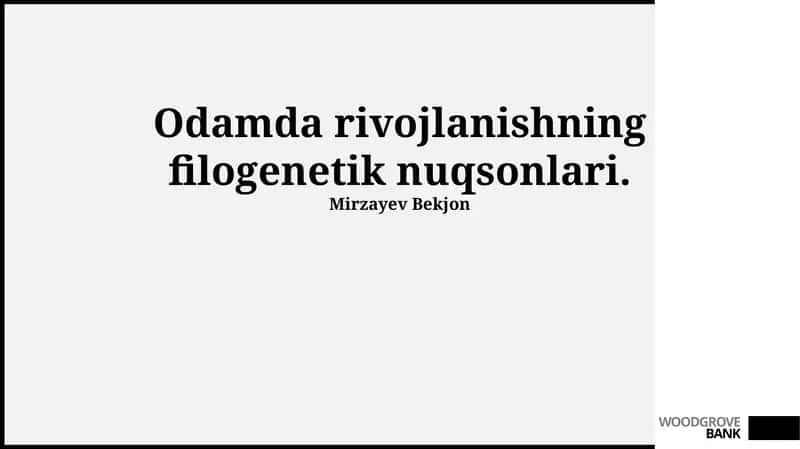 Inson Rivojlanishidagi Filogenetik Kamchiliklar 1