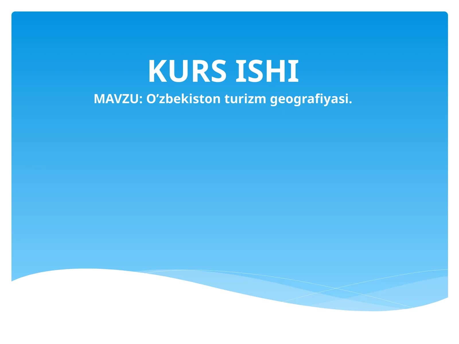 O’zbekiston turizm geografiyasi 1