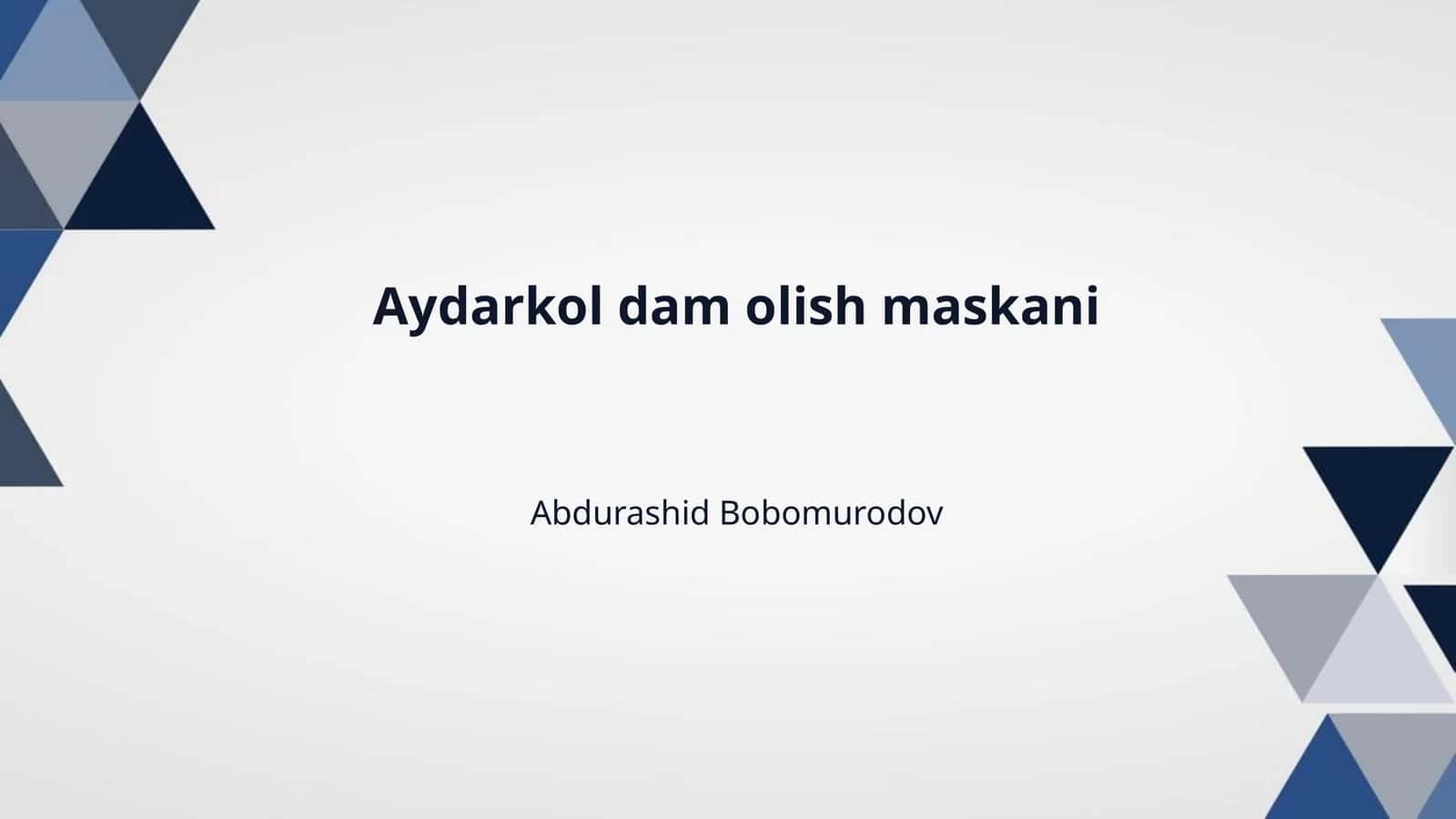 Aydarkol dam olish maskani 1
