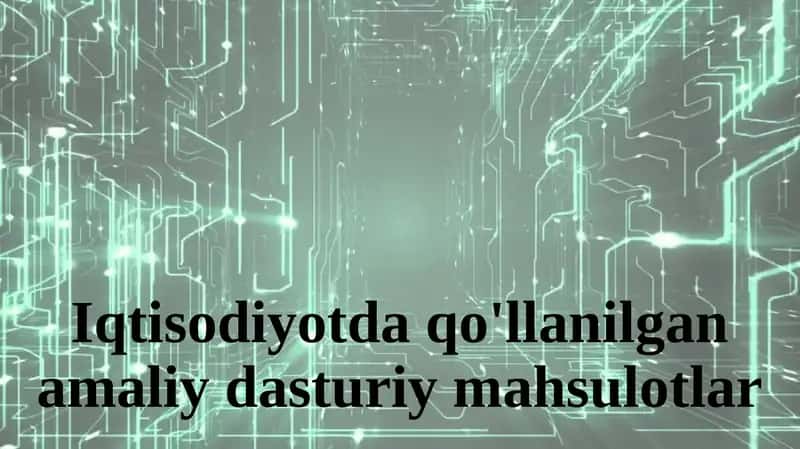 Iqtisodiyotda qo'llanilgan amaliy dasturiy mahsulotlar 1