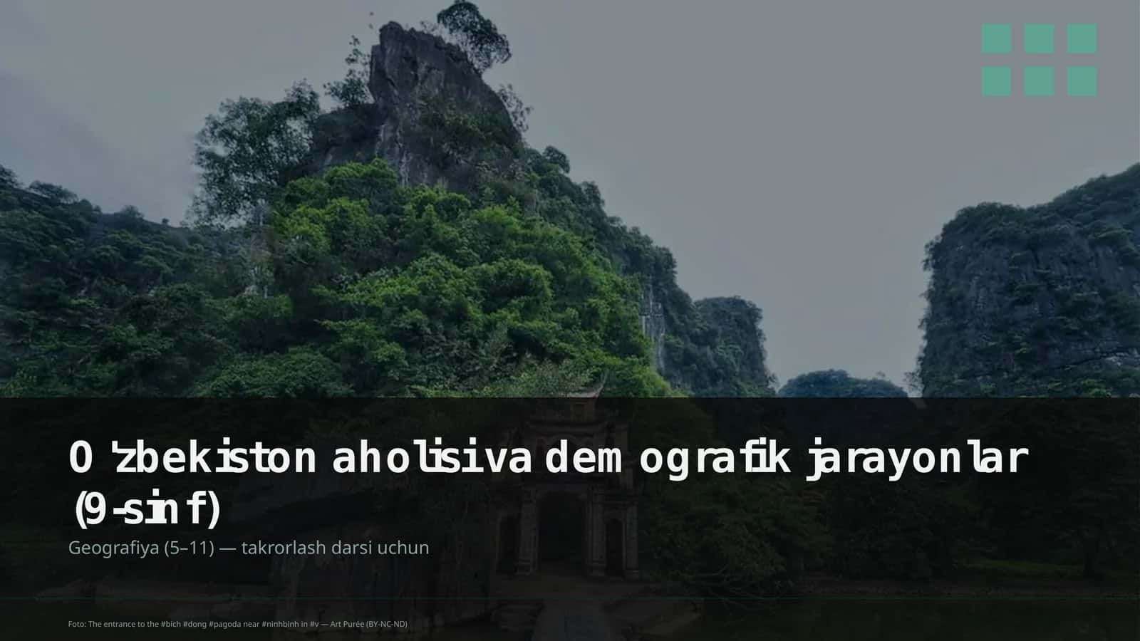 O'zbekiston aholisi va demografik jarayonlar (9-sinf) 1
