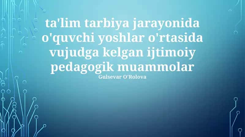 Ijtimoiy Pedagogik Muammolar 1