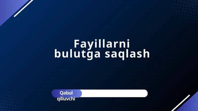 Fayillarni bulutga saqlash 1