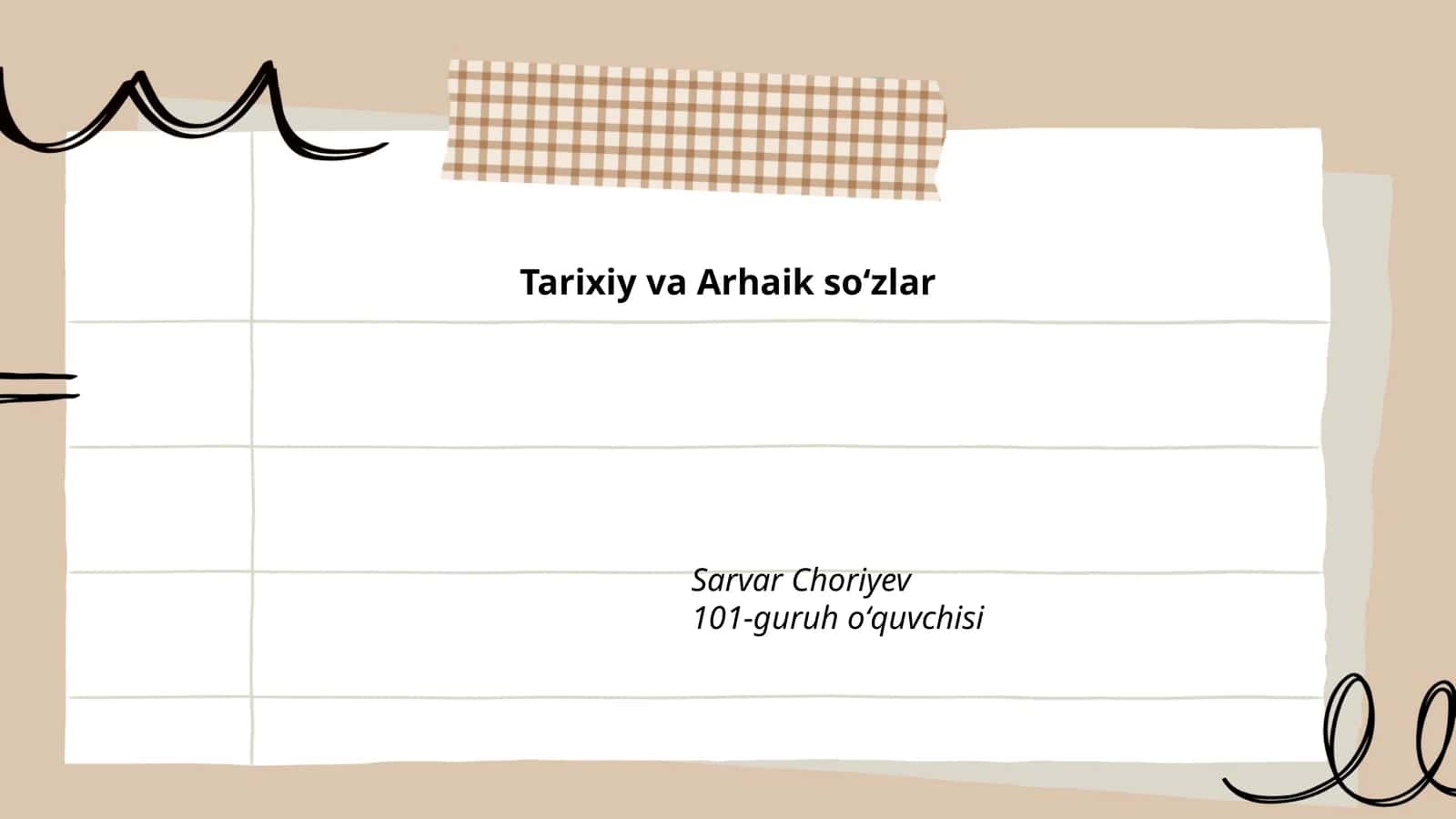 Tarixiy va Arhaik soʻzlar 1