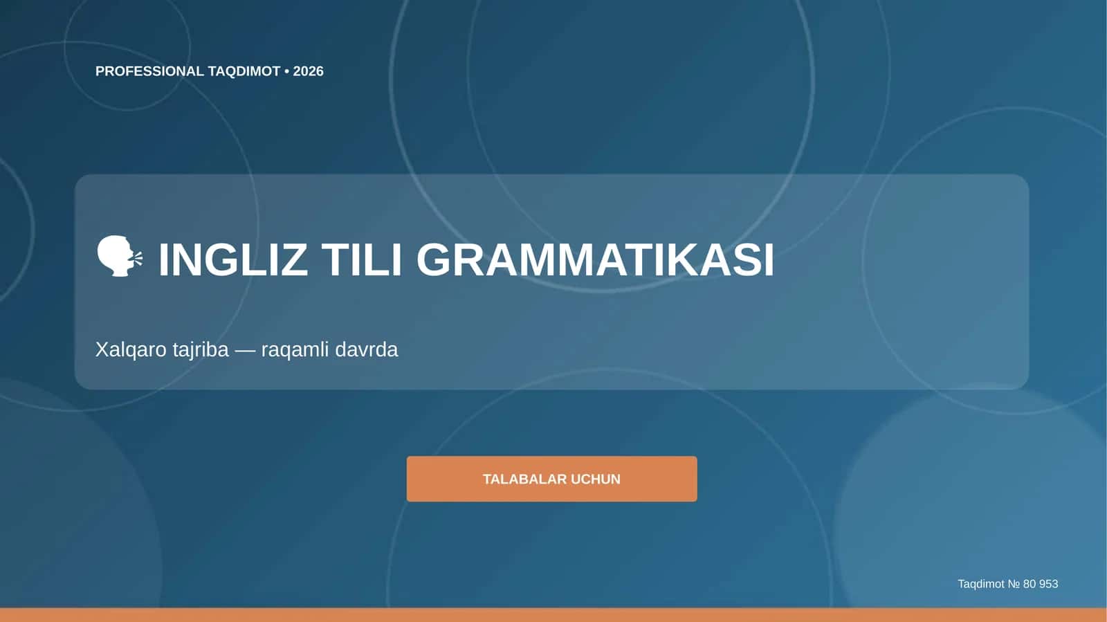INGLIZ TILI GRAMMATIKASI 1