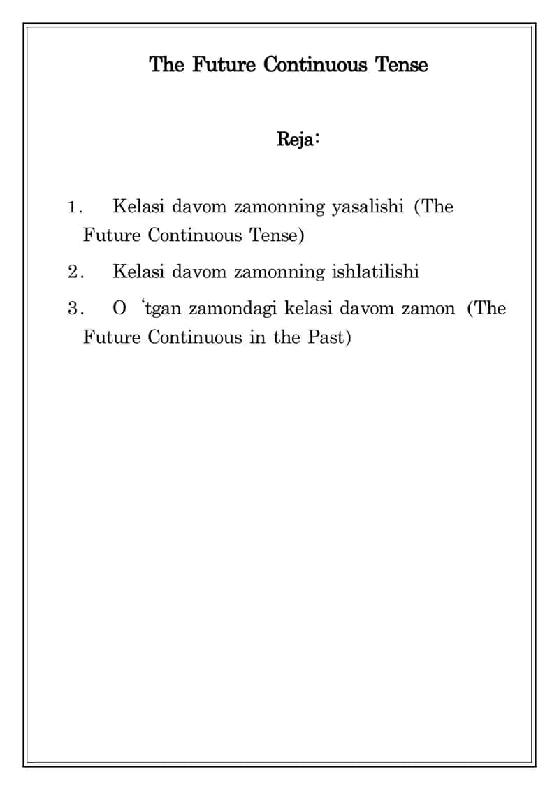 The Future Continuous Tense 1