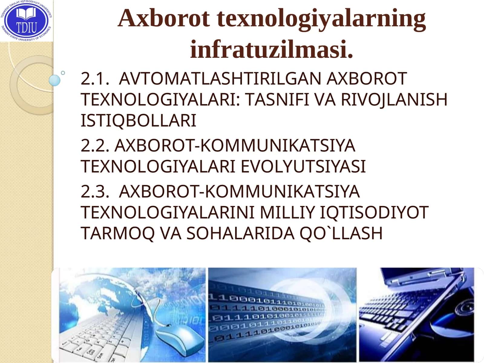АХBОRОT TЕХNОLОGIYALАRI: TАSNIFI VА RIVОJLАNISH ISTIQBОLLАRI 1