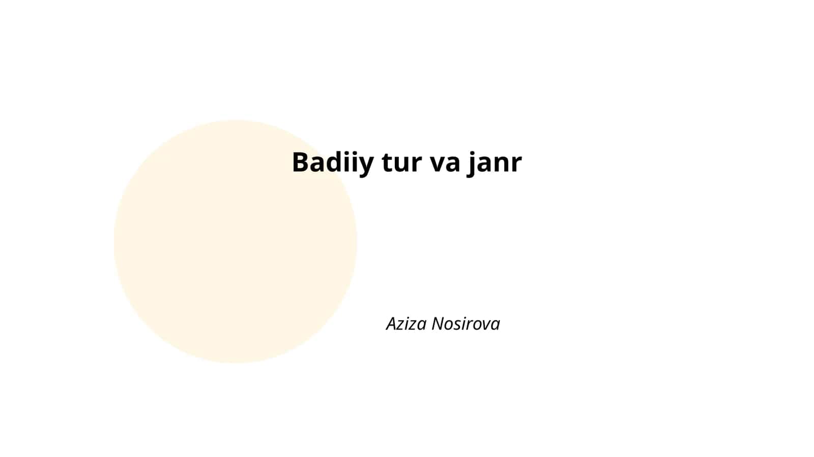 Badiiy tur va janr 1