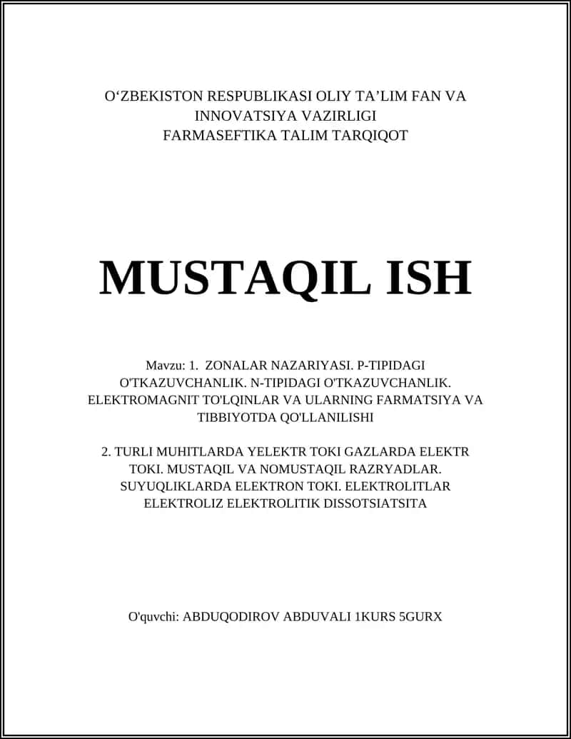 FARMASEFTIKA TALIM TARQIQOT 1