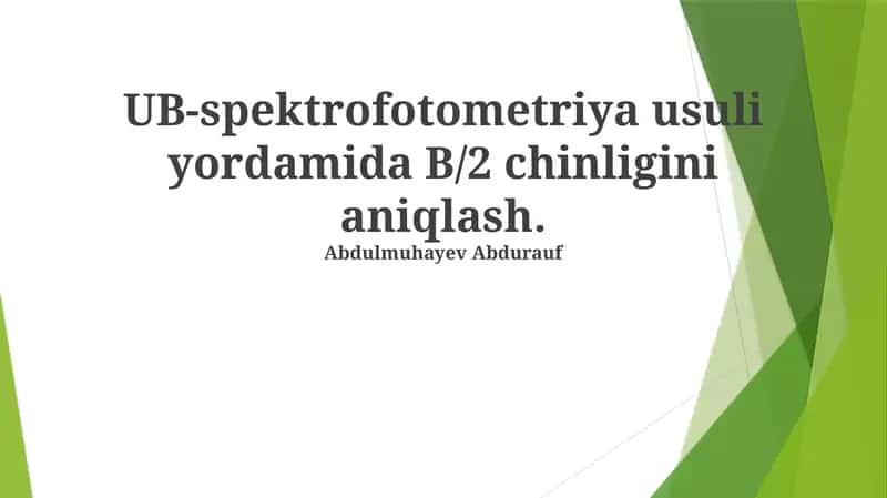 UV-Spektrofotometriya usuli 1