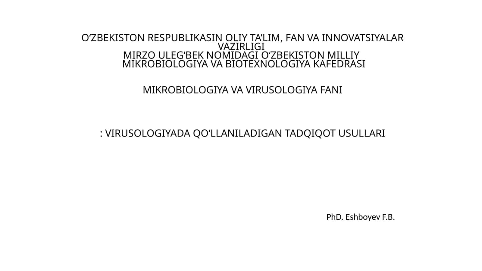 Mikrobiologiya va Biotexnologiya 1
