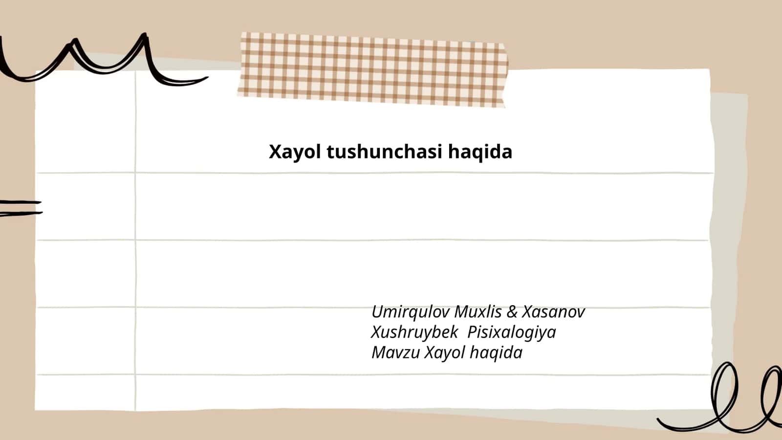 Xayol tushunchasi haqida 1