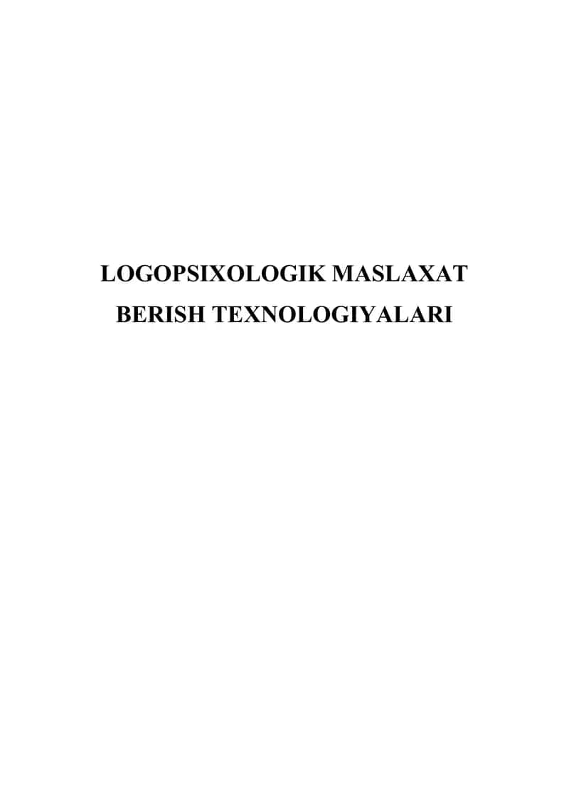Logopsixologik maslaxat berish texnologiyalari 1