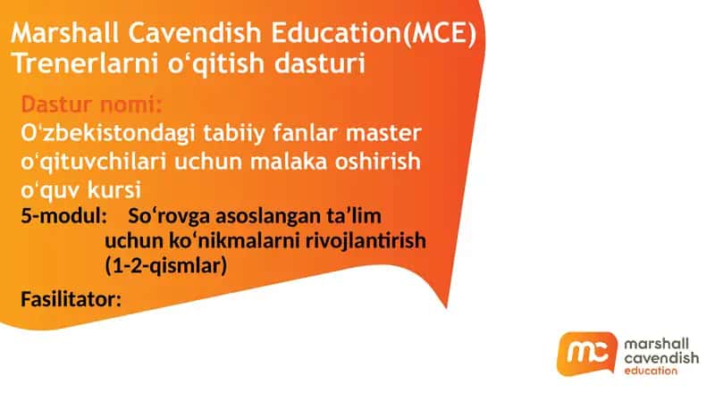 Oʻzbekistondagi tabiiy fanlar master oʻqituvchilari uchun malaka oshirishoʻquv kursi 1